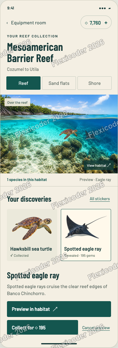 Sticker preview and purchase in habitat