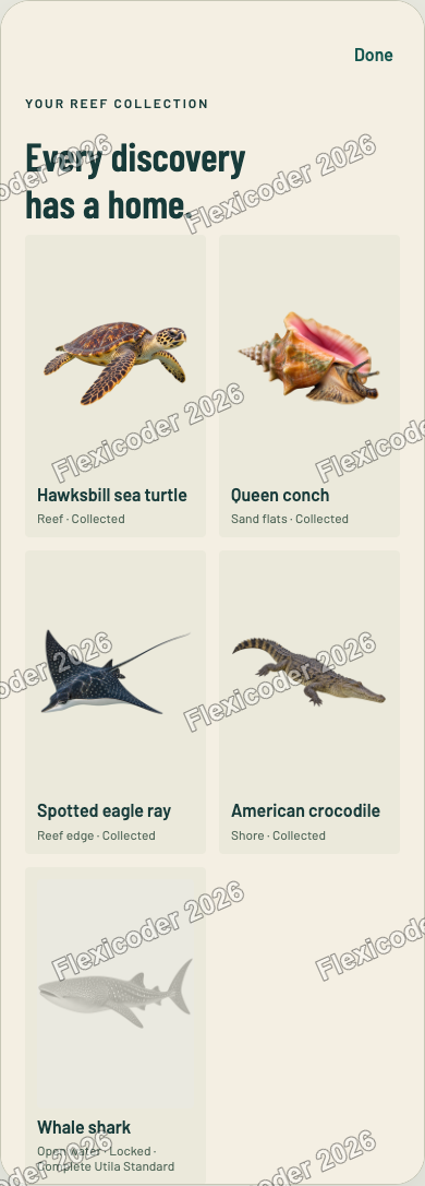 Collection drawer with owned and locked wildlife