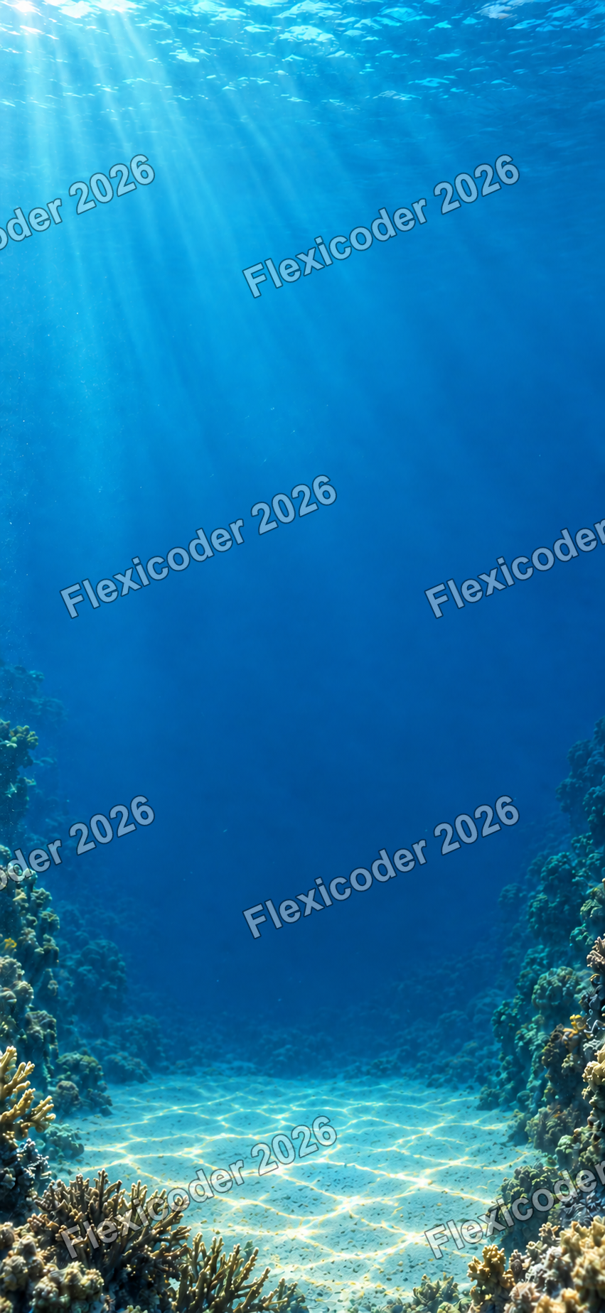 Underwater reef corridor with a wider sandy clearing